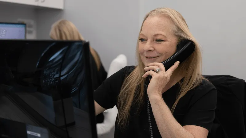 Woman answering phone